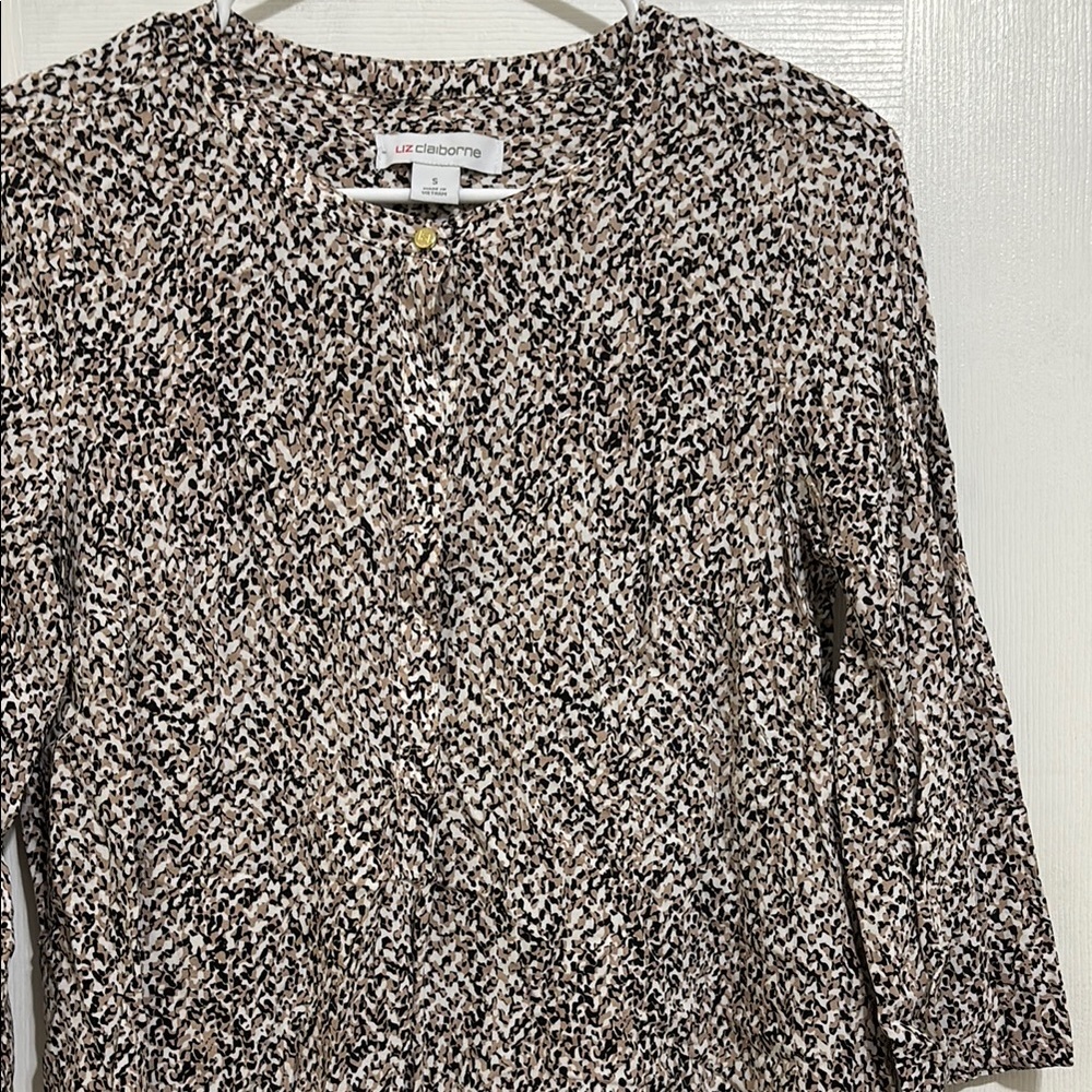 Liz Claiborne Black and White Fitted Buttoned Saree Blouse